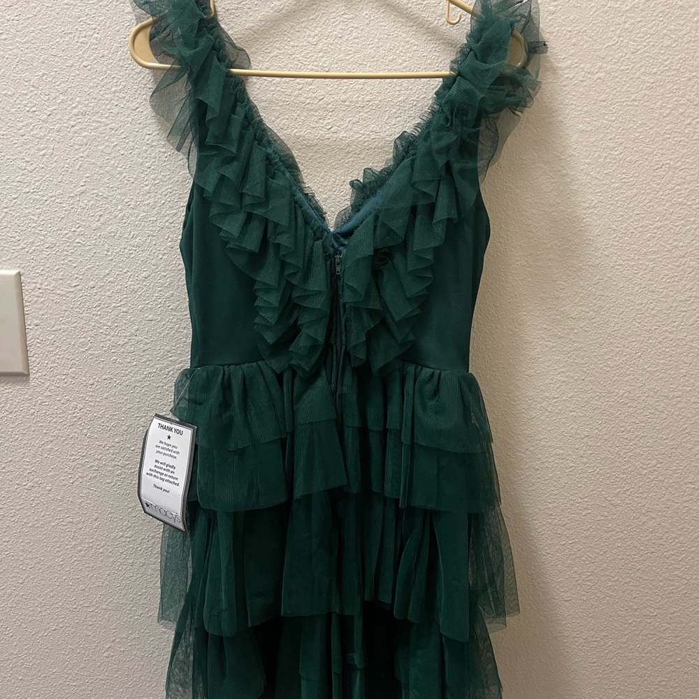 City Studio Teal Ruffle Dress - Picture 2 of 4